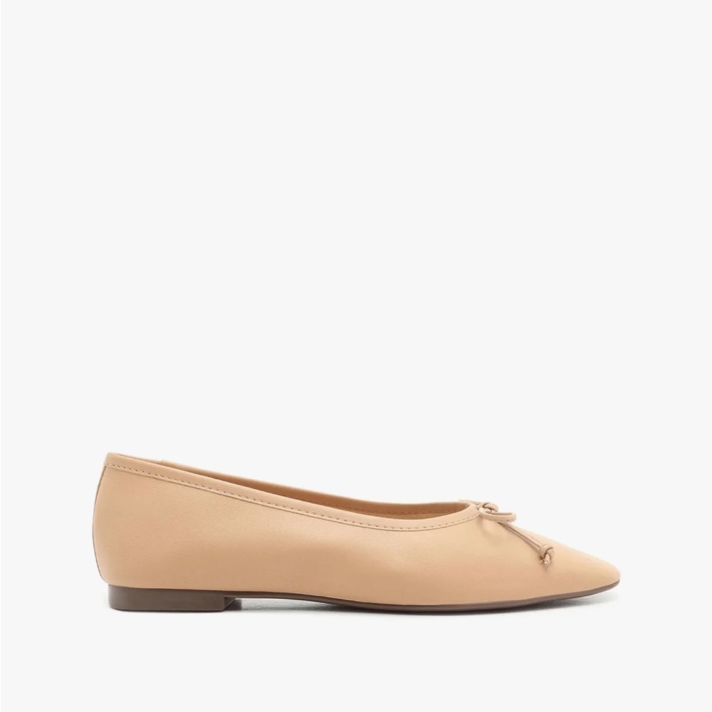 NWT SCHUTZ ARISSA BEIGE LEATHER BALLET FLAT 10.5